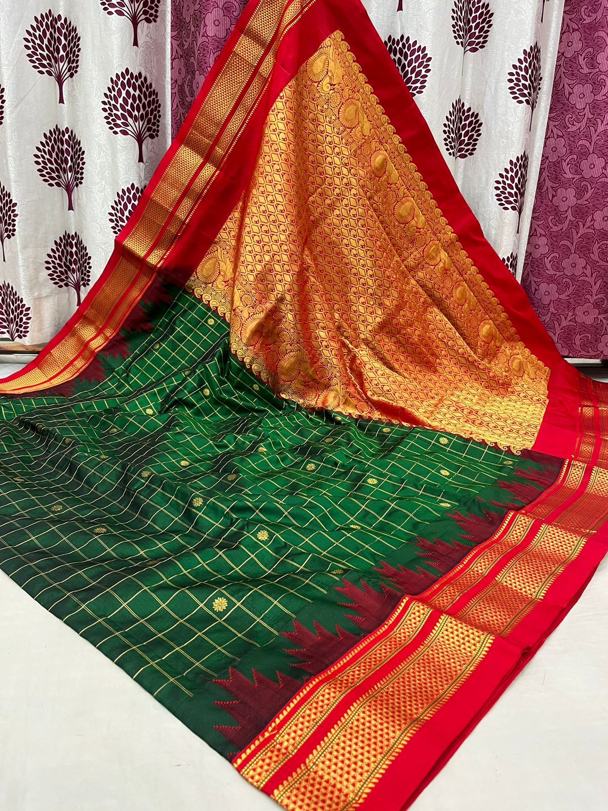 Pure Silk Checks Irkal Saree