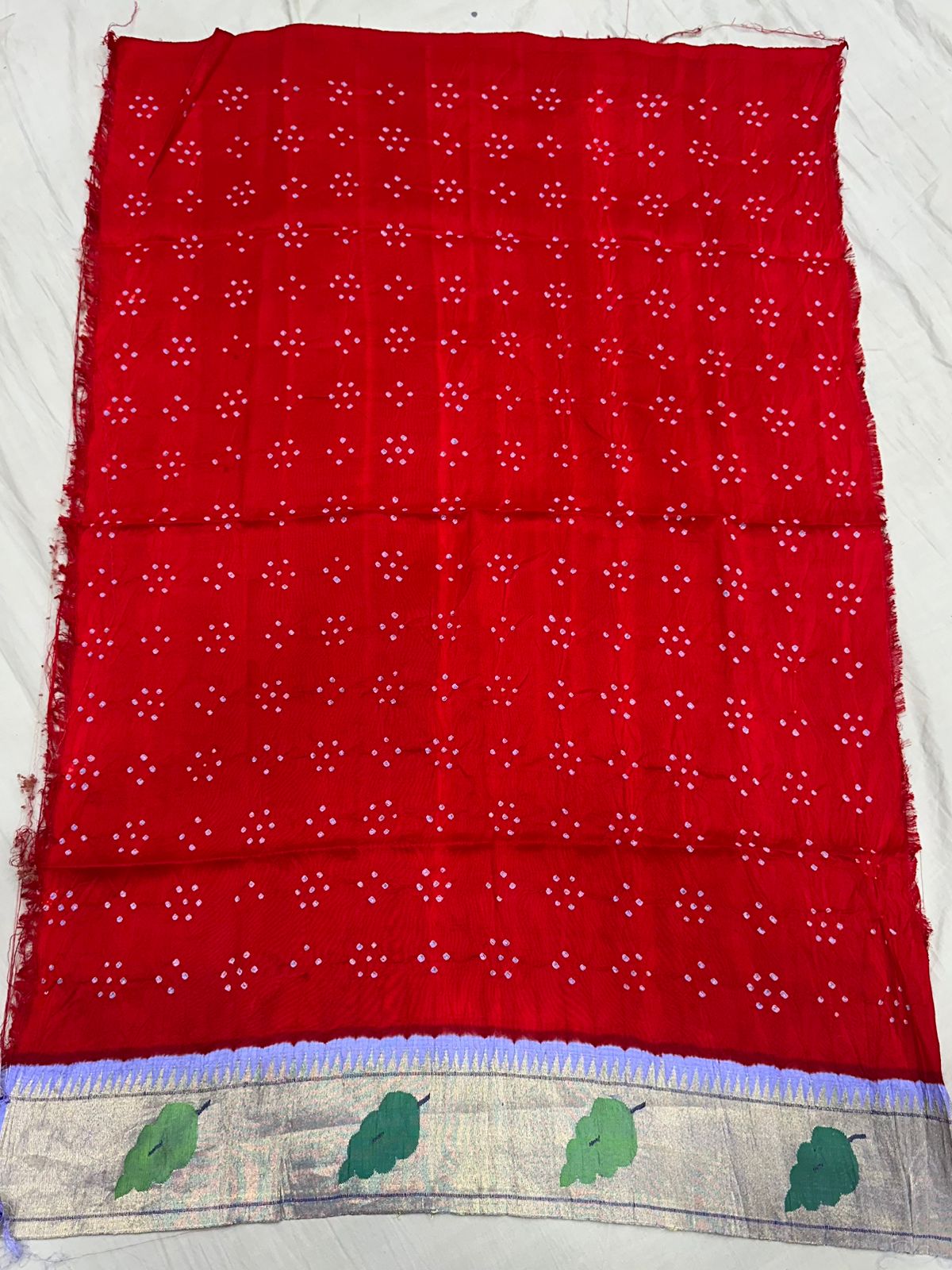Brocket Border Bandhani Paithani Saree
