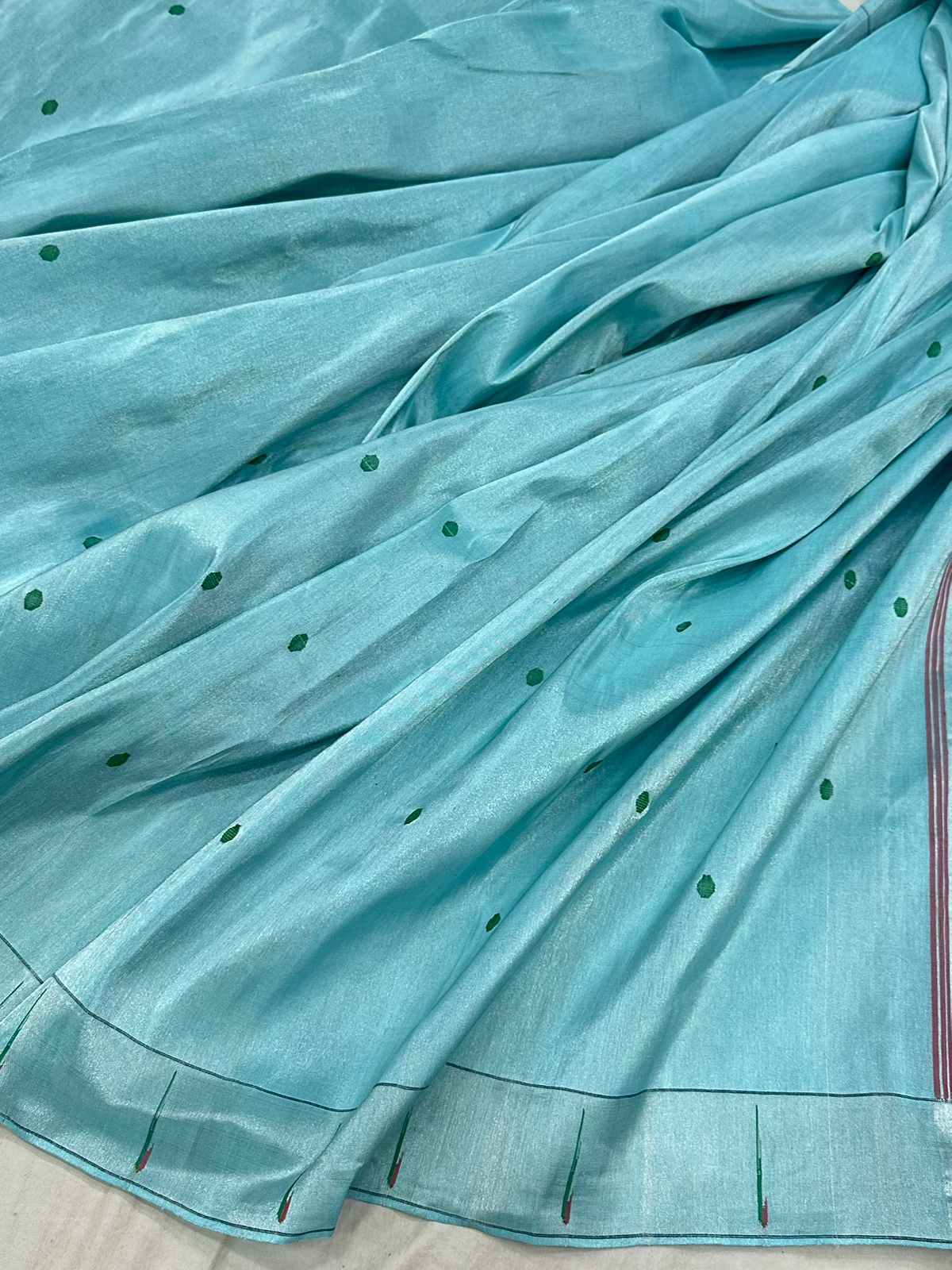 Tissue Single Muniya Border Paithani Saree