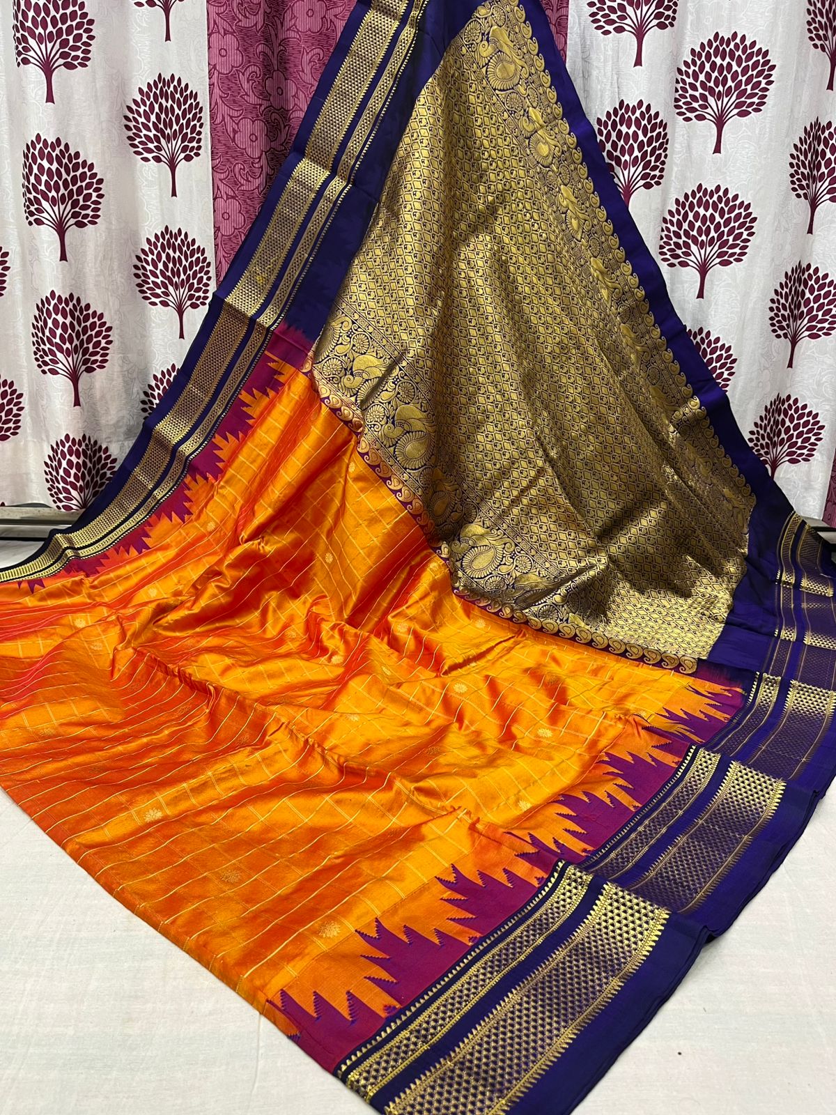 Pure Silk Checks Irkal Saree