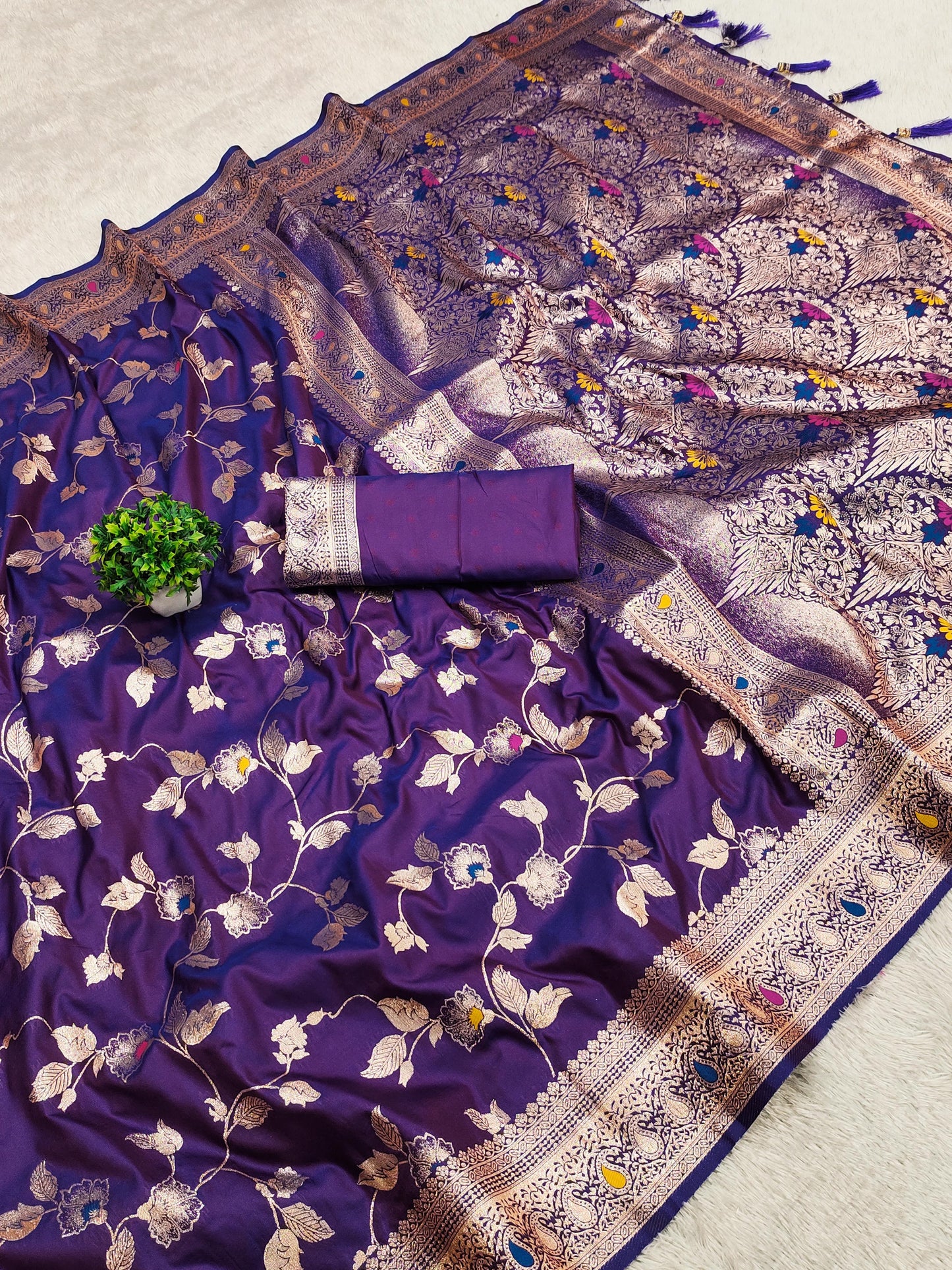 Soft Silk Banarasi Jaal Saree