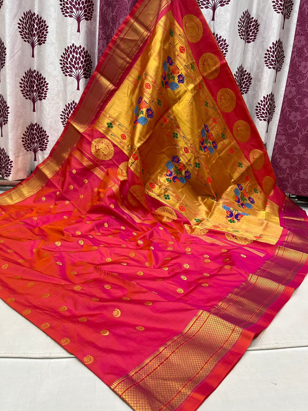 Chandrakor Kalanjali Pure Silk Paithani Saree