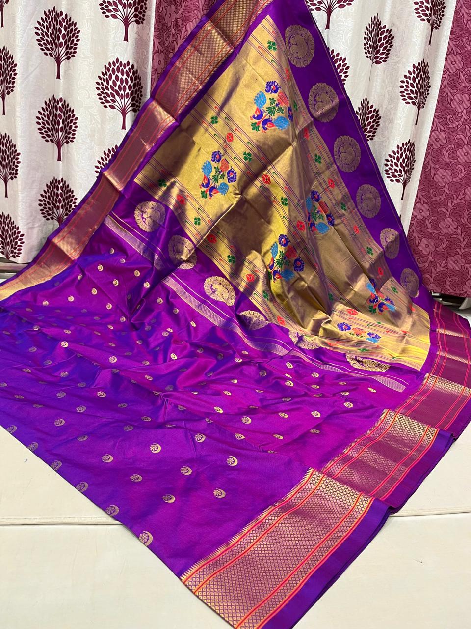 Kalanjali Chandrakor pure silk paithani 12500/-