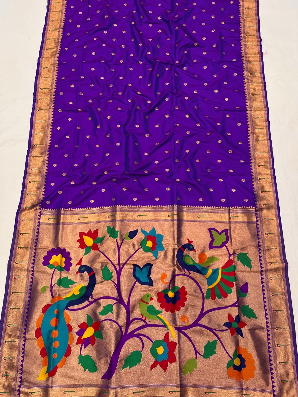 Soft Silk Muniya Paithani Saree Price : 1250/-