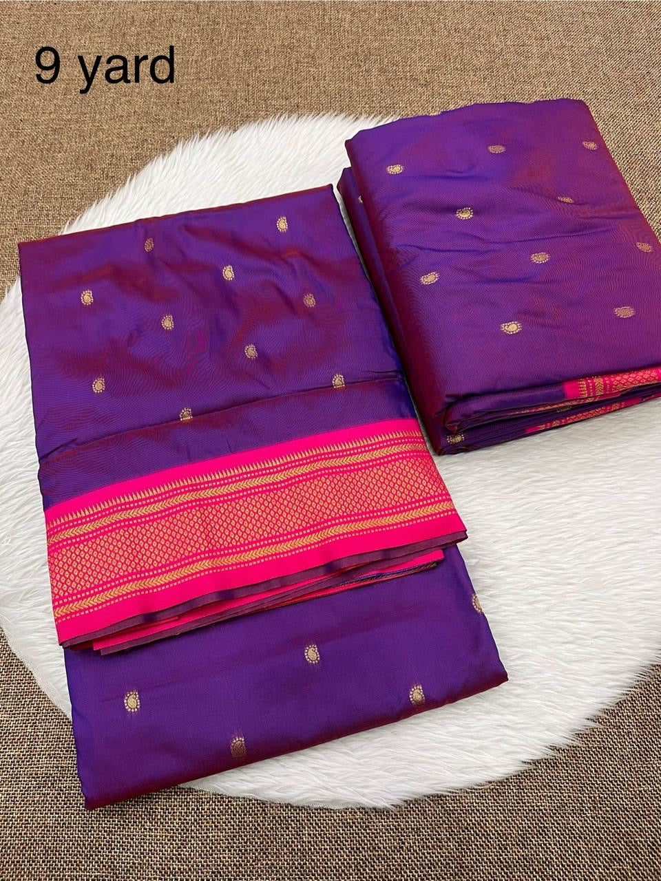 9 yard double pallu saree