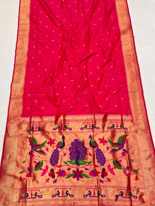 Soft Silk Muniya Paithani Saree