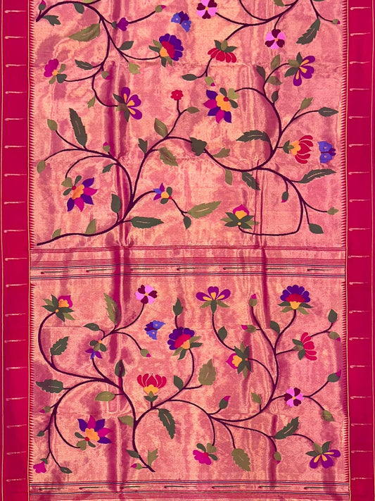 Paithani Tissue All Over Jaal Saree