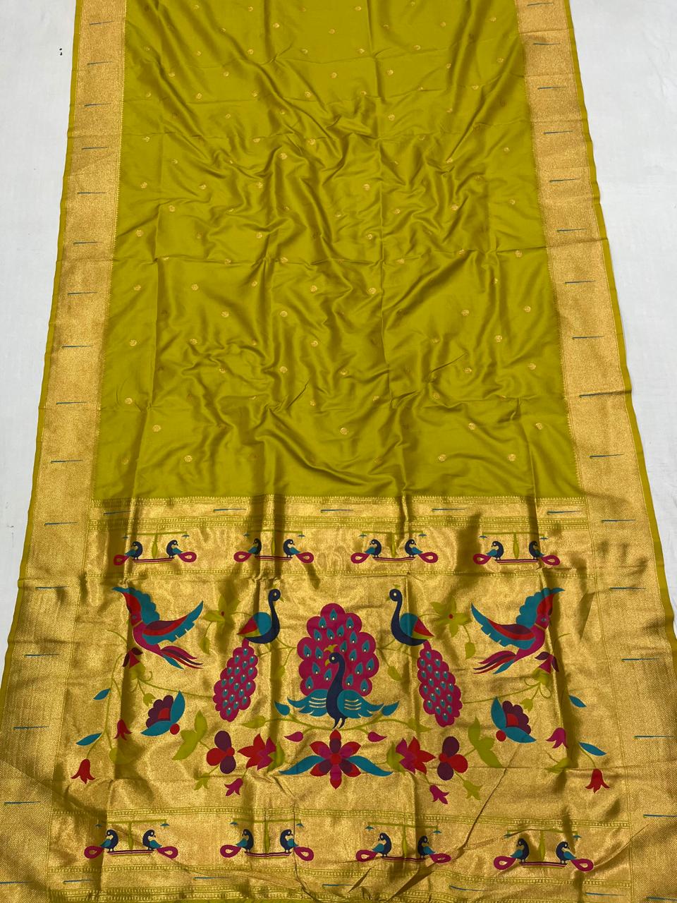 Soft Silk Muniya Paithani Saree