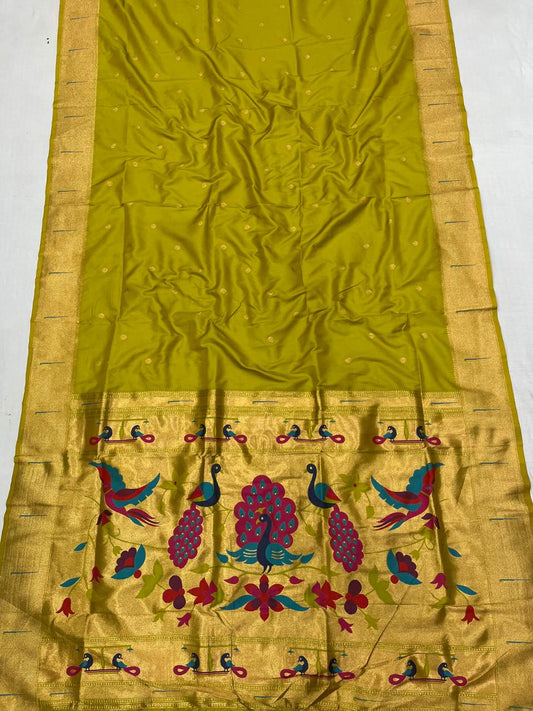 Soft Silk Muniya Paithani Saree