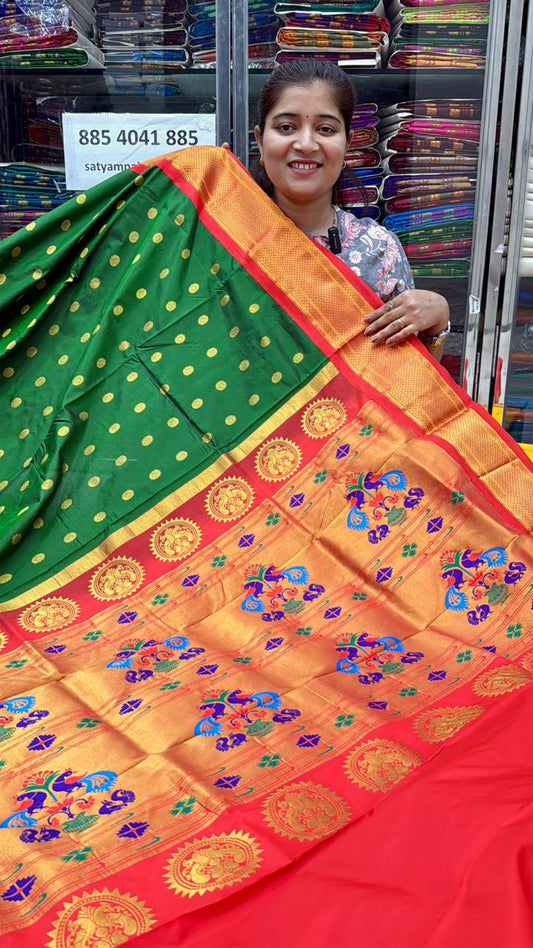 Pure Silk Kadiyal Border Paithani