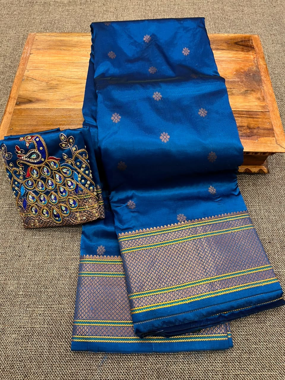 Kalanjali paithani with aari work blouse