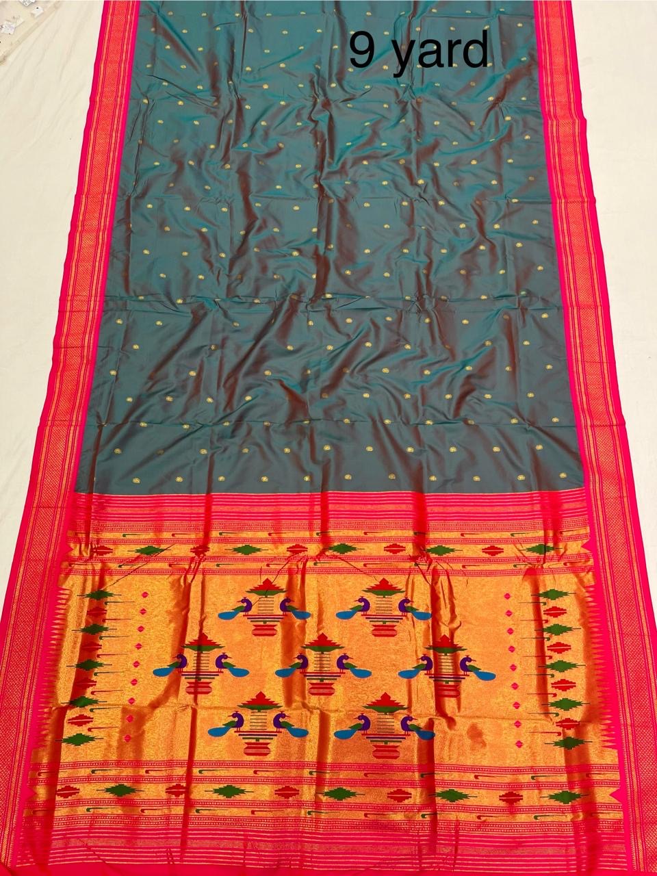 9 yard double pallu saree