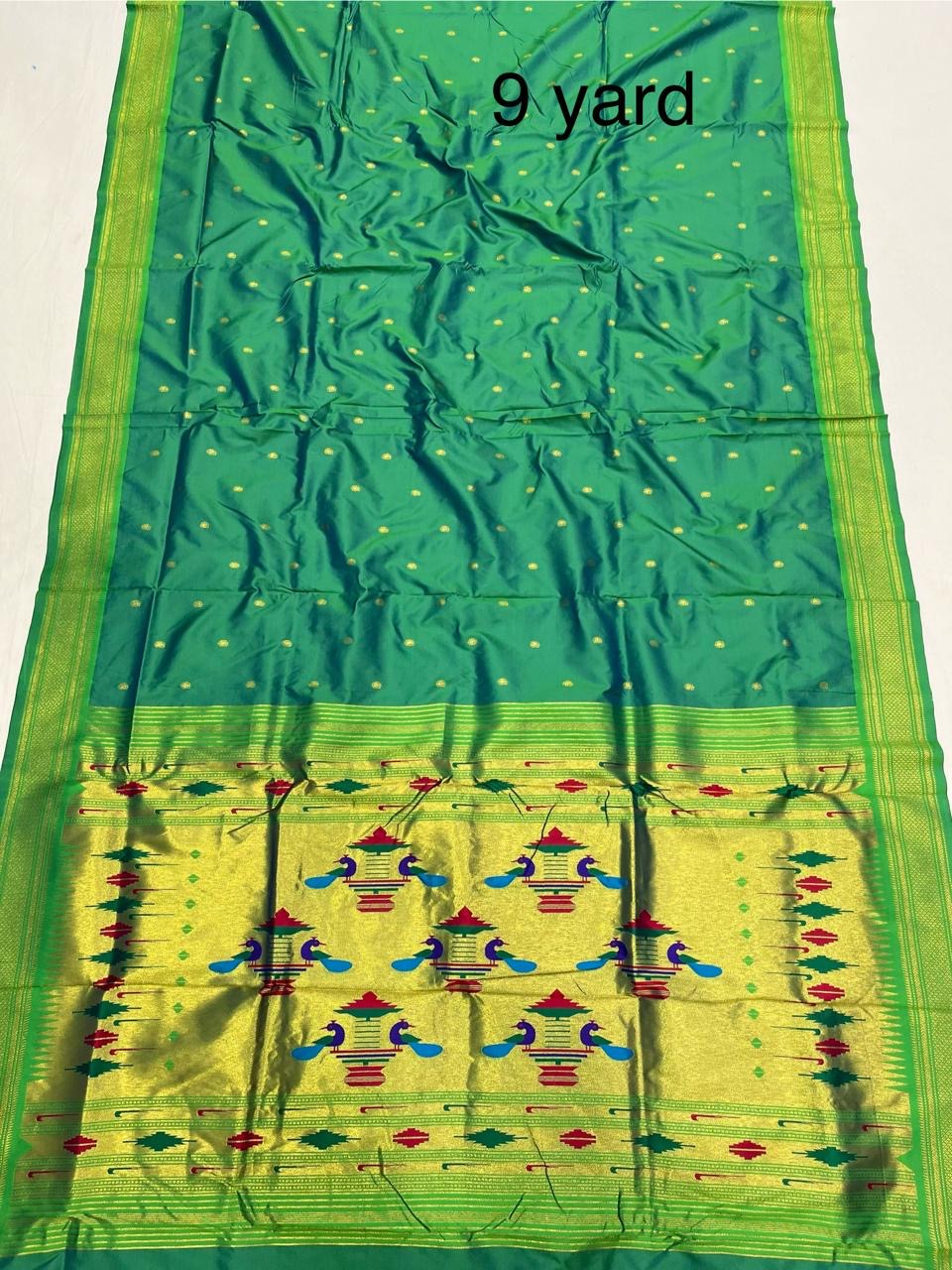 9 yard double pallu saree
