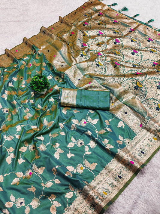 Soft Silk Banarasi Jaal Saree
