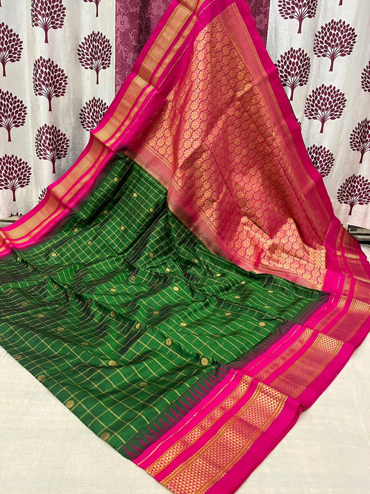Pure Silk Checks Irkal Saree