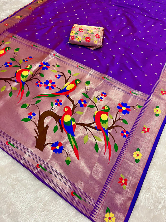 Kanchivaram Soft Silk Paithani Saree