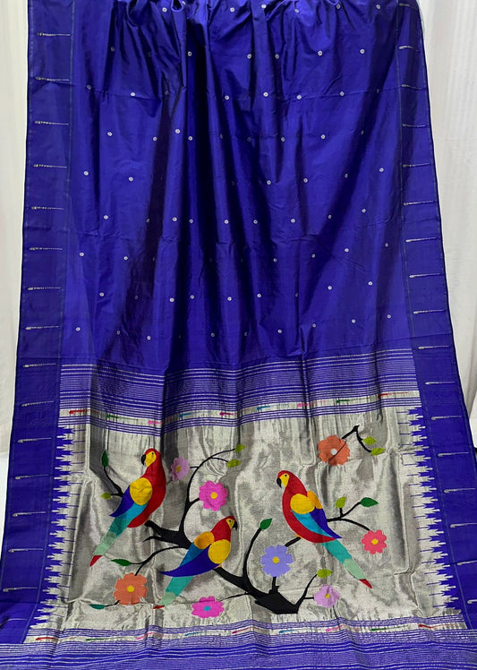 Self Muniya Border Paithani Saree