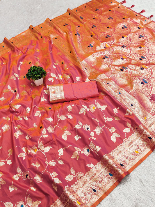 Soft Silk Banarasi Jaal Saree