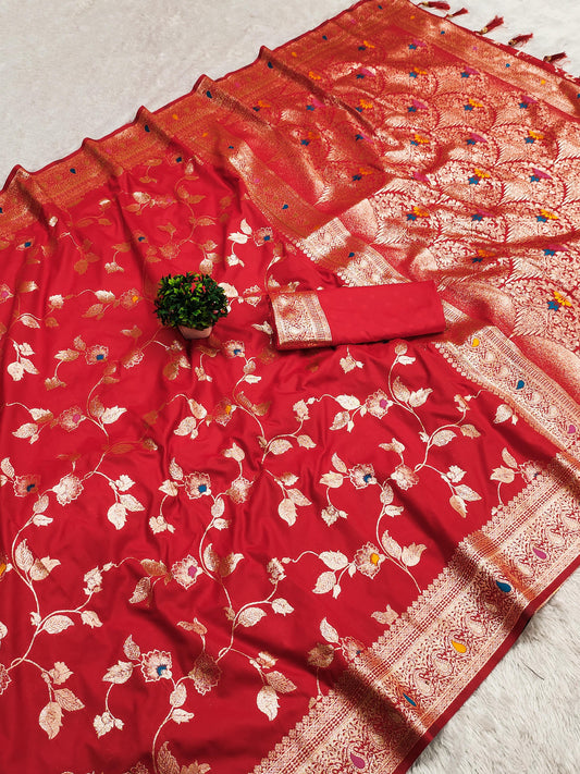 Soft Silk Banarasi Jaal Saree