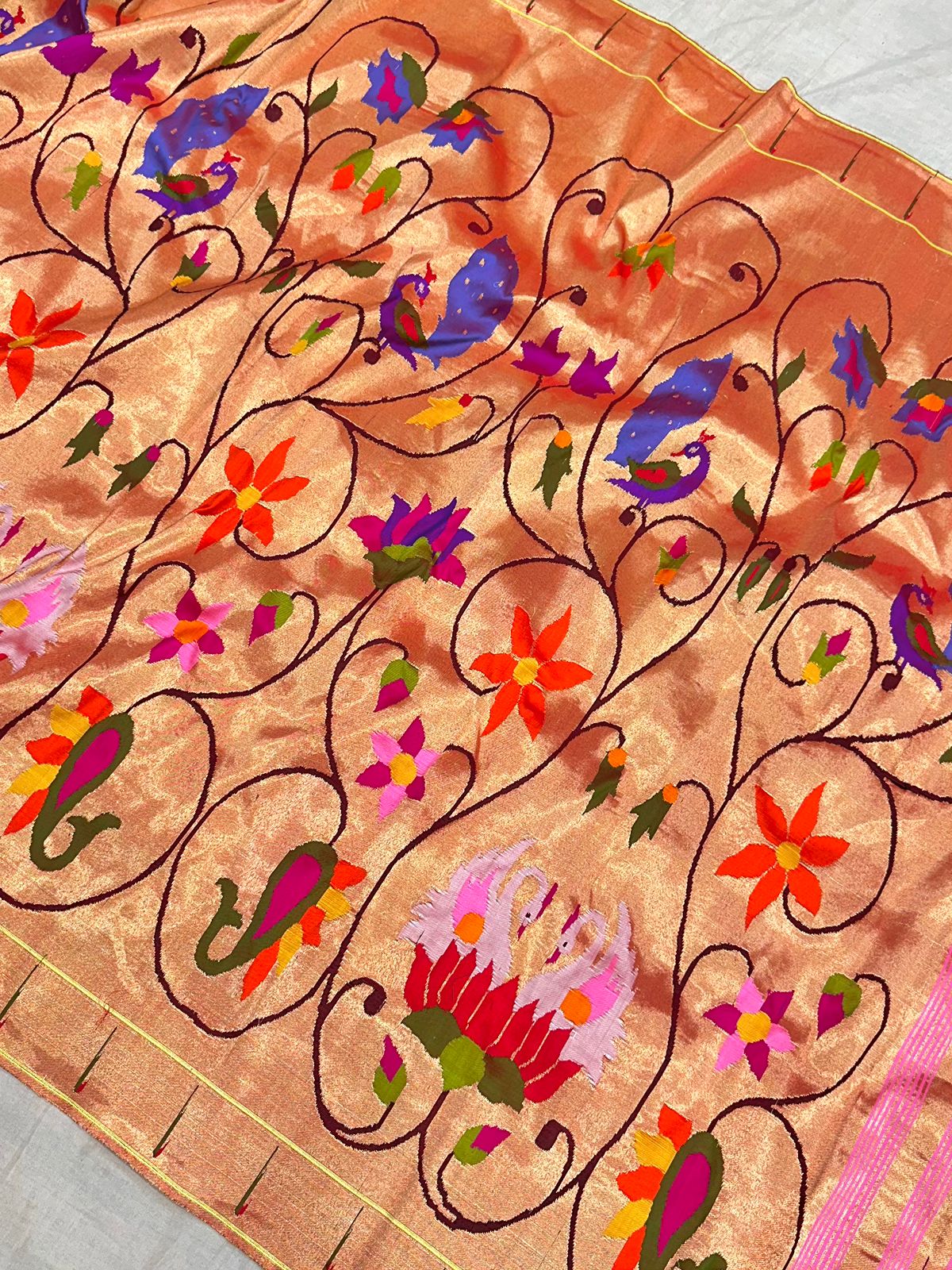 Paithani Tissue All Over Jaal Saree