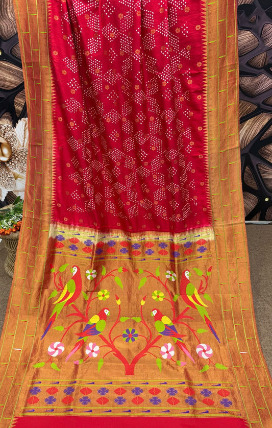 Bandhani Paithani Saree