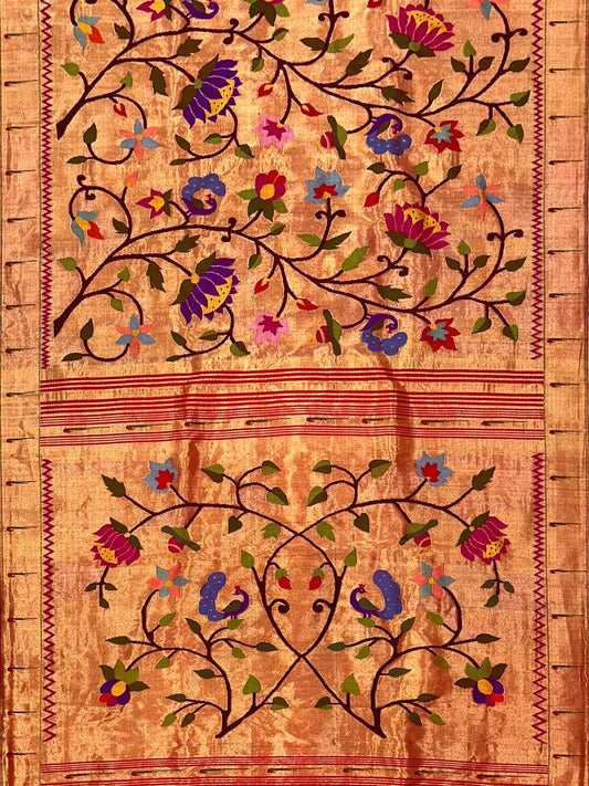 Paithani Tissue All Over Jaal Saree