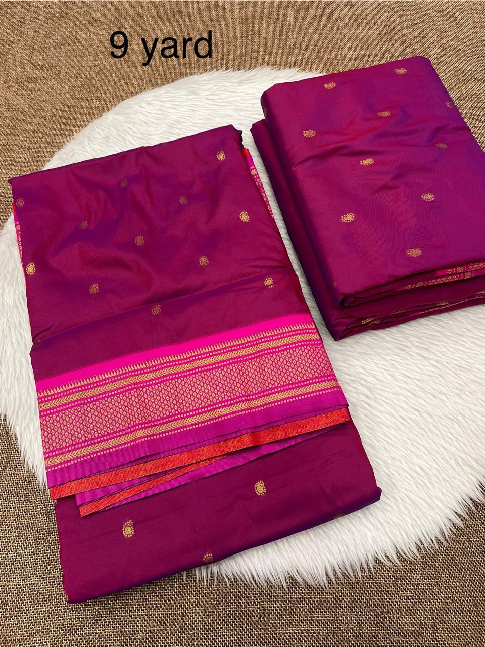 9 yard double pallu saree
