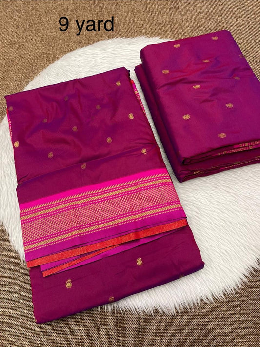 9 yard double pallu saree
