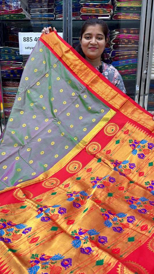 Pure Silk Kadiyal Border Paithani