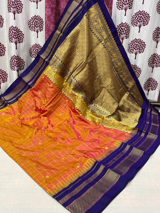 Pure Silk Checks Irkal Saree