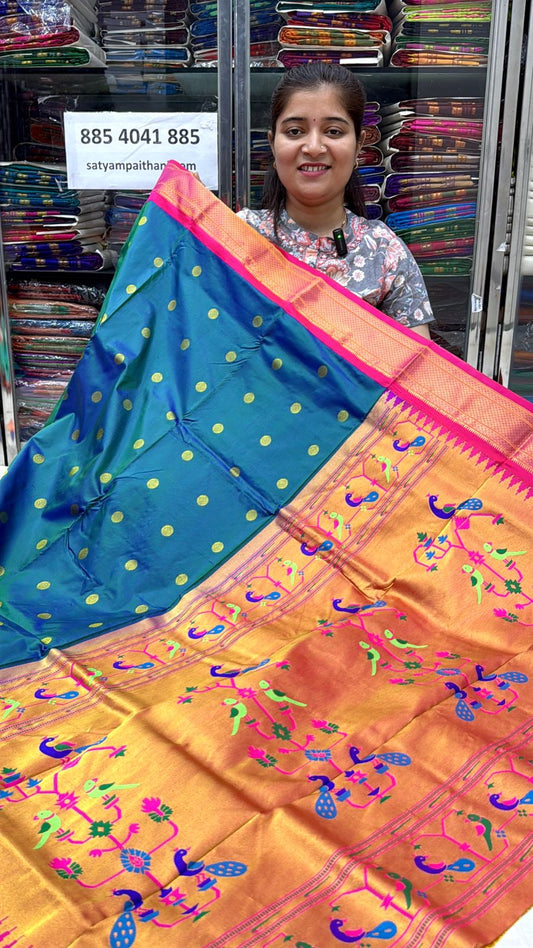 Pure Silk Kadiyal Border Paithani