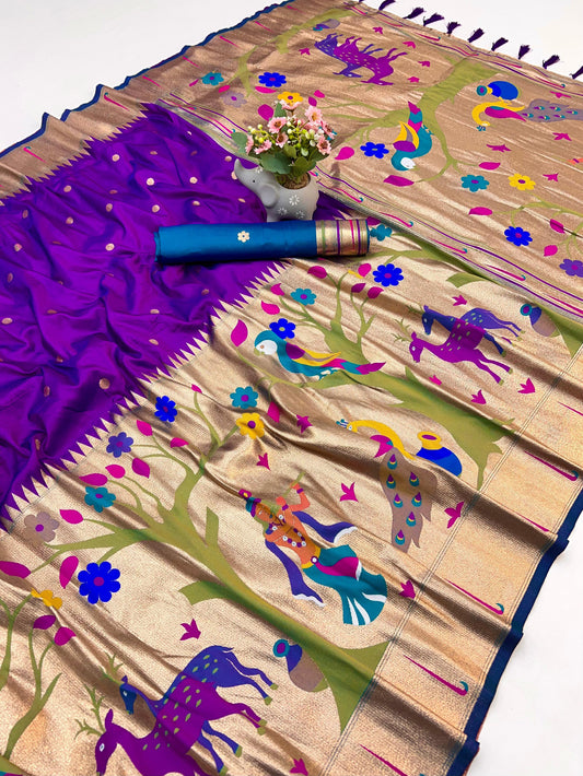 Krishna Paithani Saree