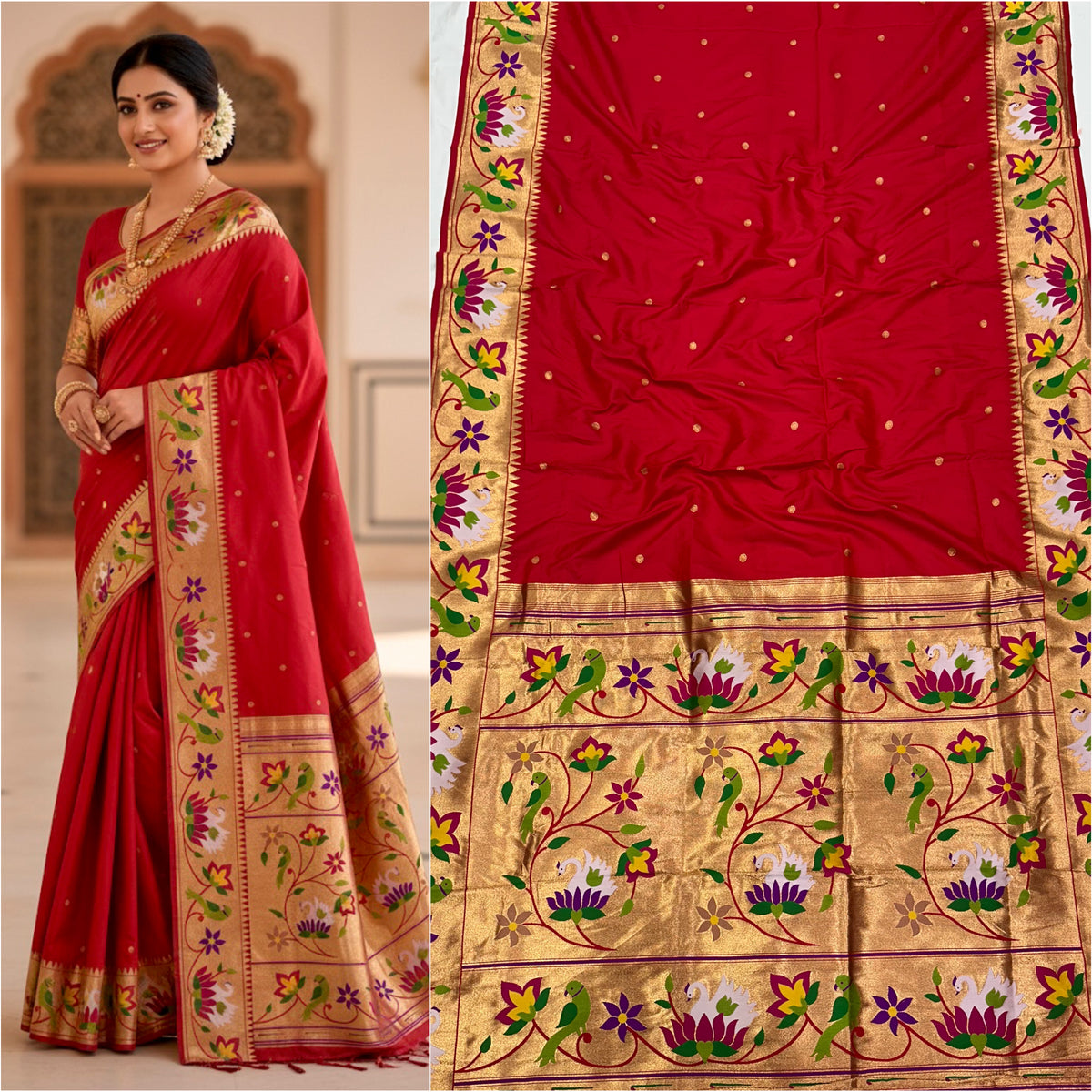 Rajhans paithani saree