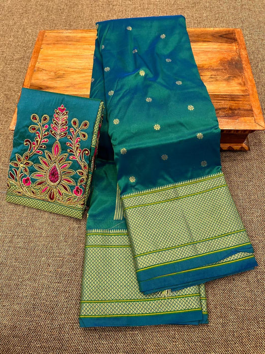 Kalanjali Paithani with Designer Blouse Pis
