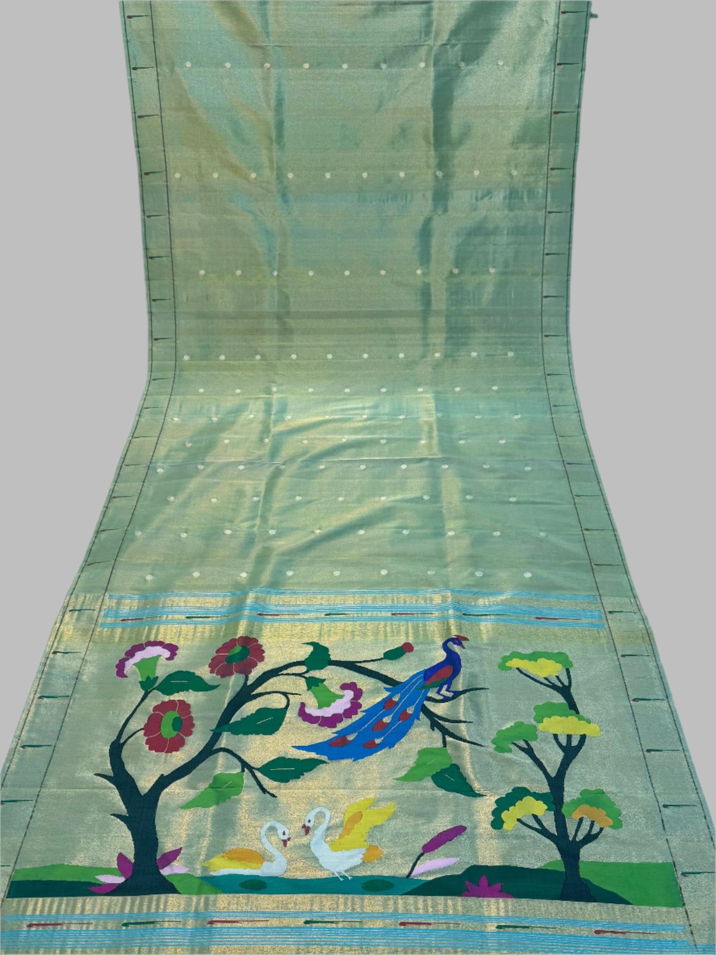 Muniya Border Tissue Paithani Saree
