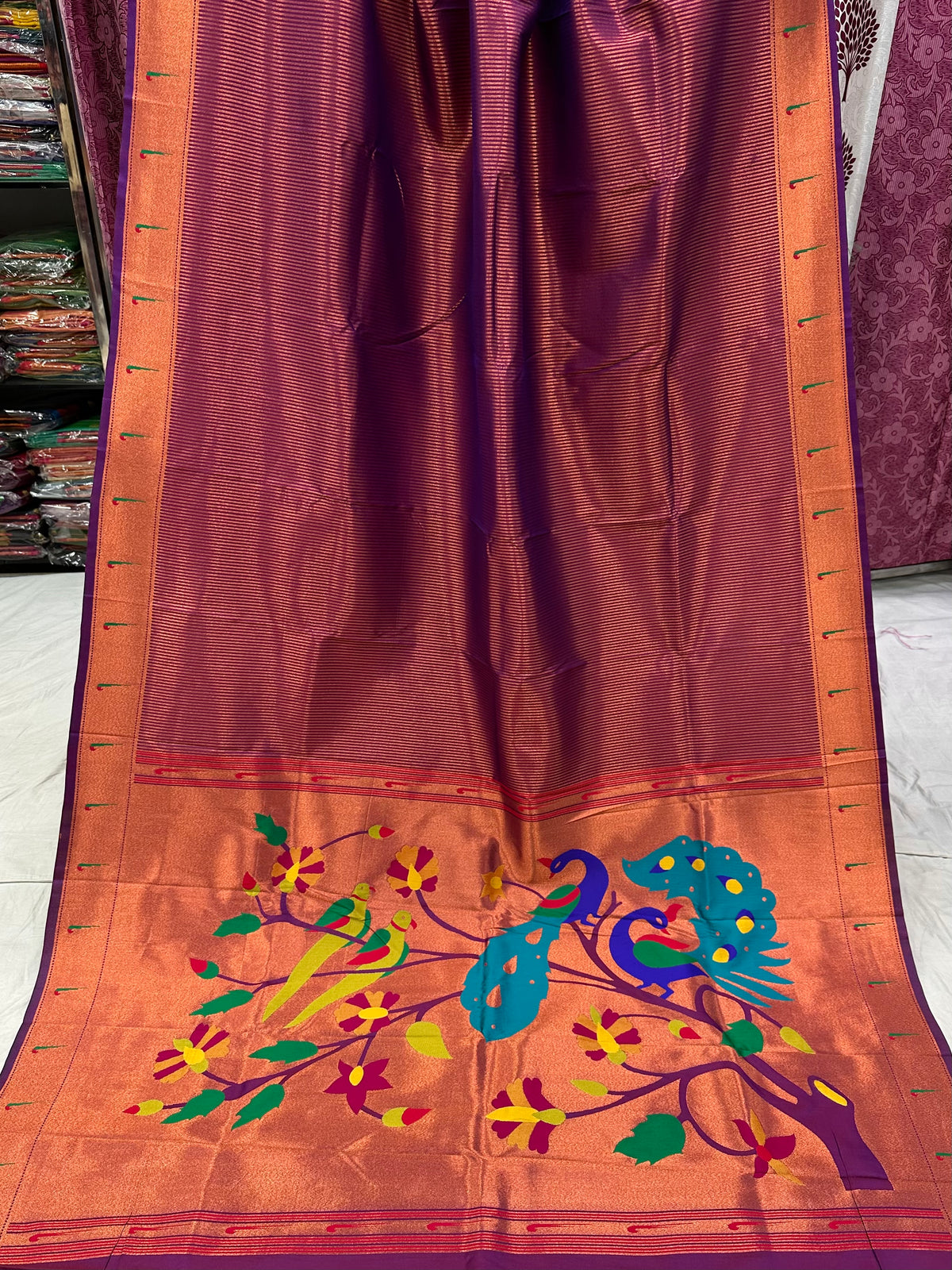 Lining Muniya paithani