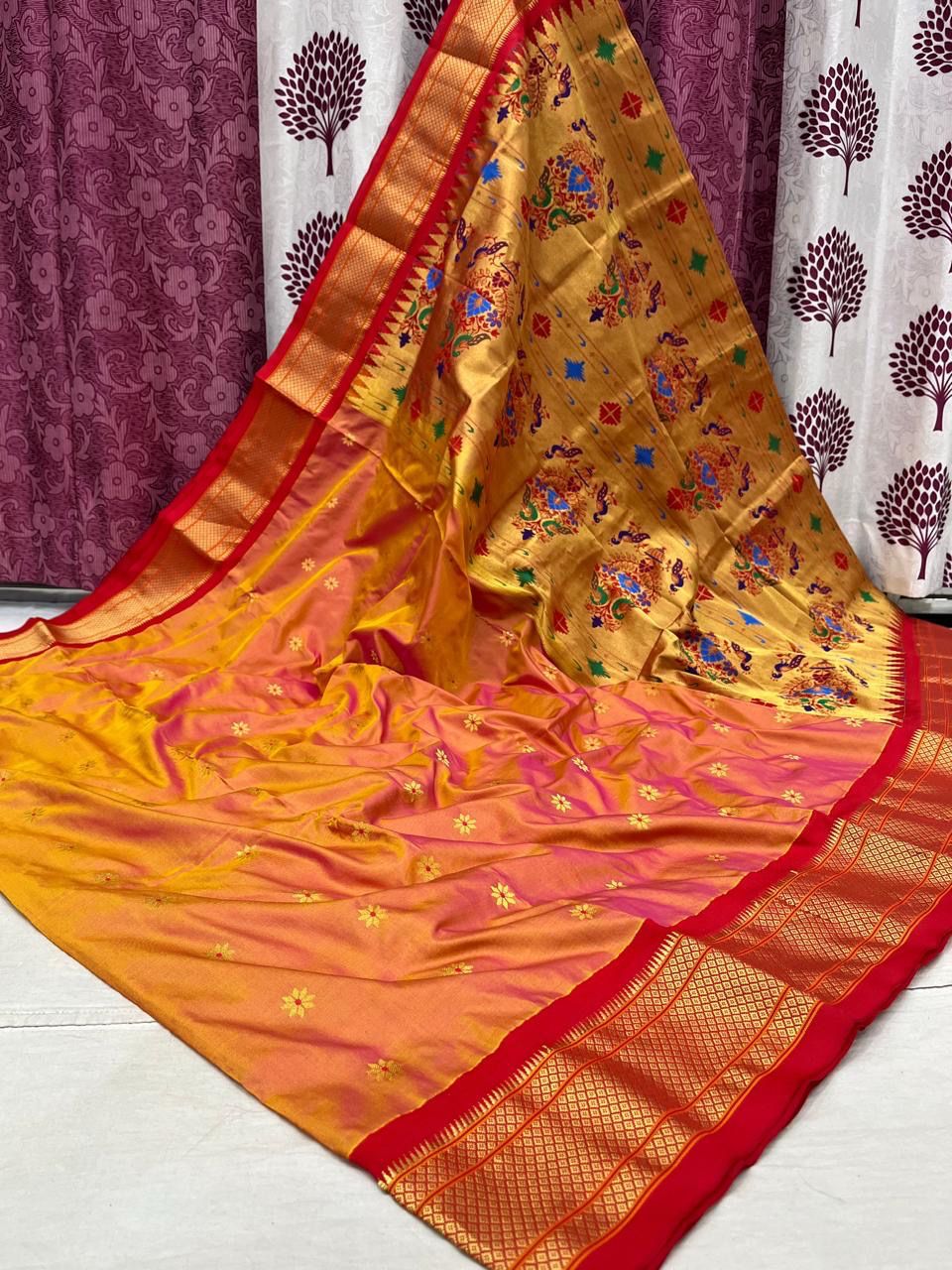 Kadiyal Border Paithani Saree
