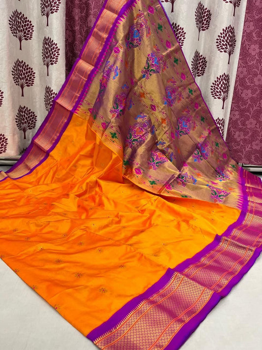 Kadiyal Border Paithani Saree