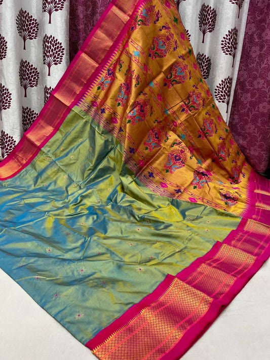 Kadiyal Border Paithani Saree
