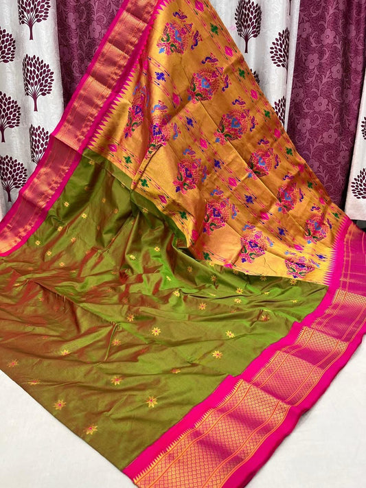 Kadiyal Border Paithani Saree