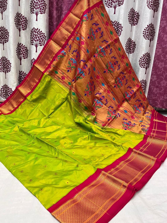 Kadiyal Border Paithani Saree