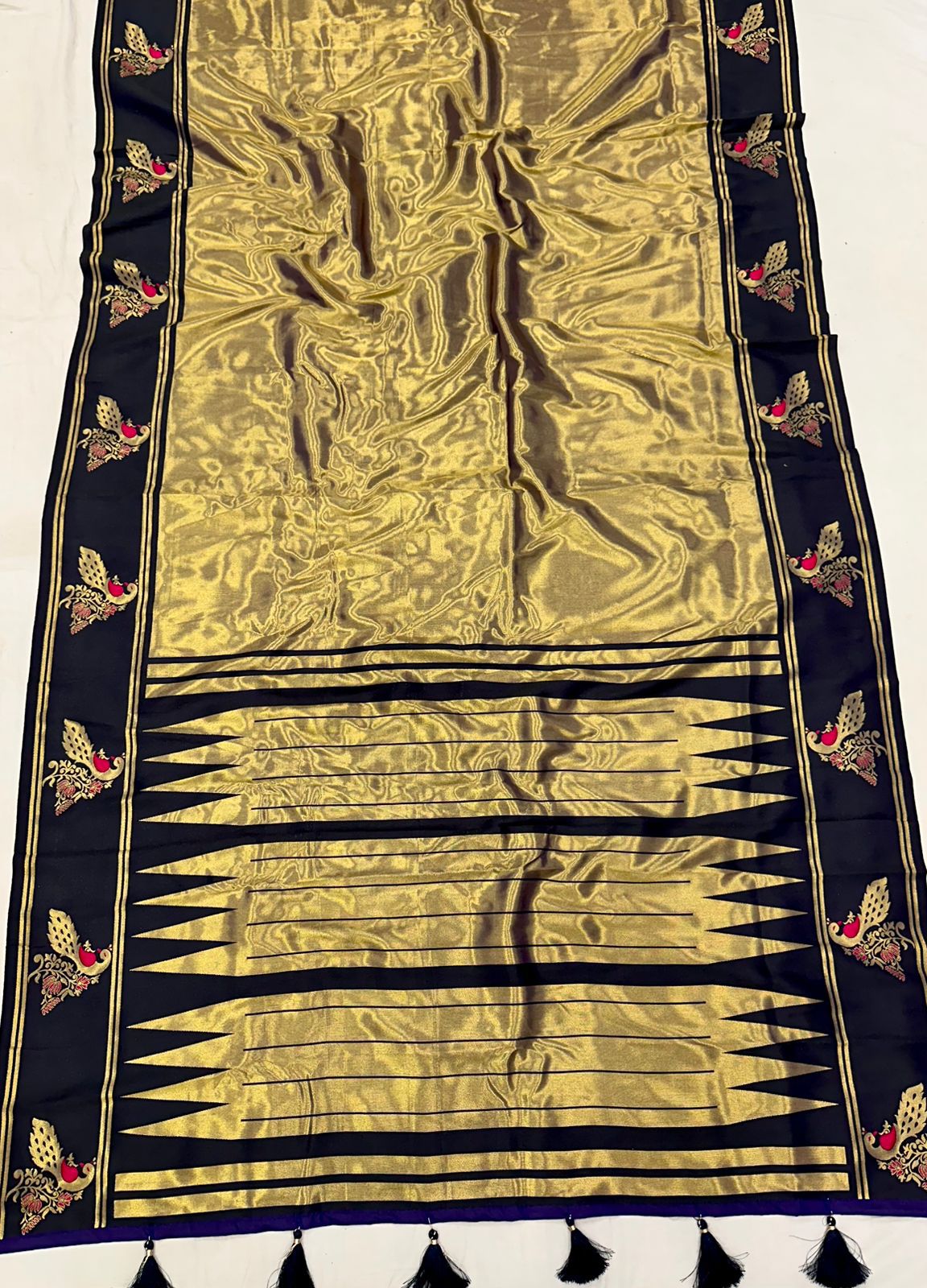 Tissue Peacock Border Paithani Saree