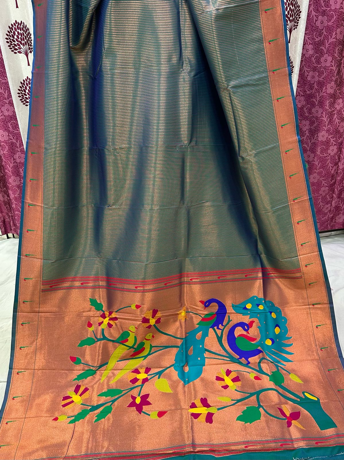 Lining Muniya Paithani Saree
