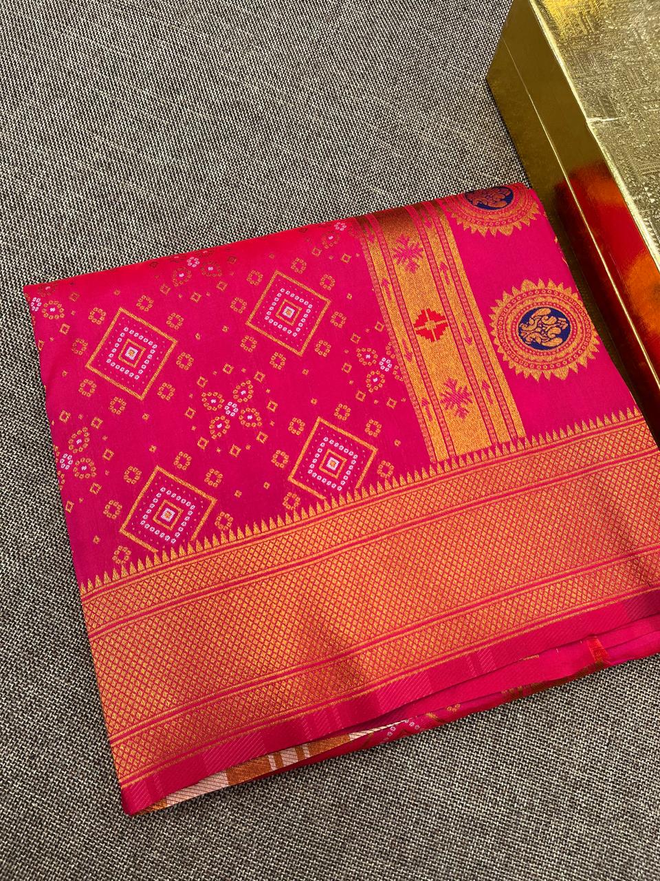 Bandhani Paithani Saree