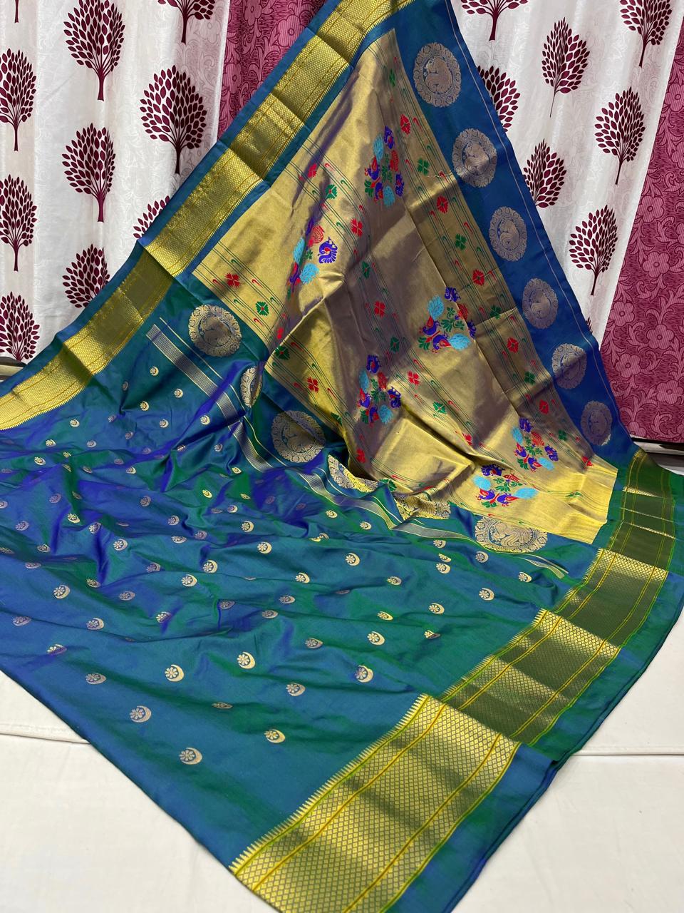 Kalanjali Chandrakor pure silk paithani