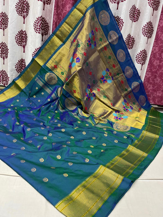 Kalanjali Chandrakor pure silk paithani