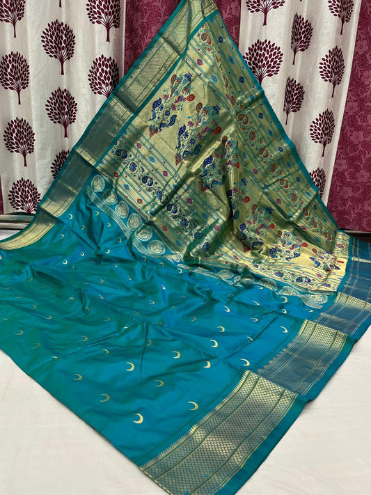 Kalanjali Chandrakor pure silk paithani
