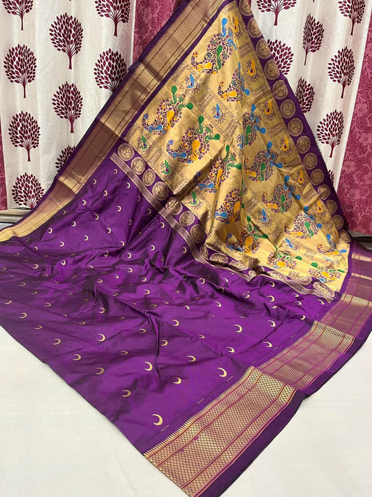 Kalanjali Chandrakor pure silk paithani