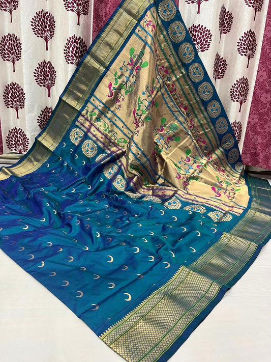 Kalanjali Chandrakor pure silk paithani