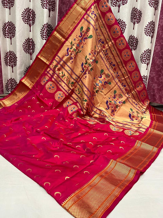 Kalanjali Chandrakor pure silk paithani